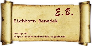 Eichhorn Benedek névjegykártya